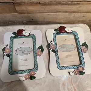 Apple Orchard Hand-Painted Picture Frame - White with Red Apples